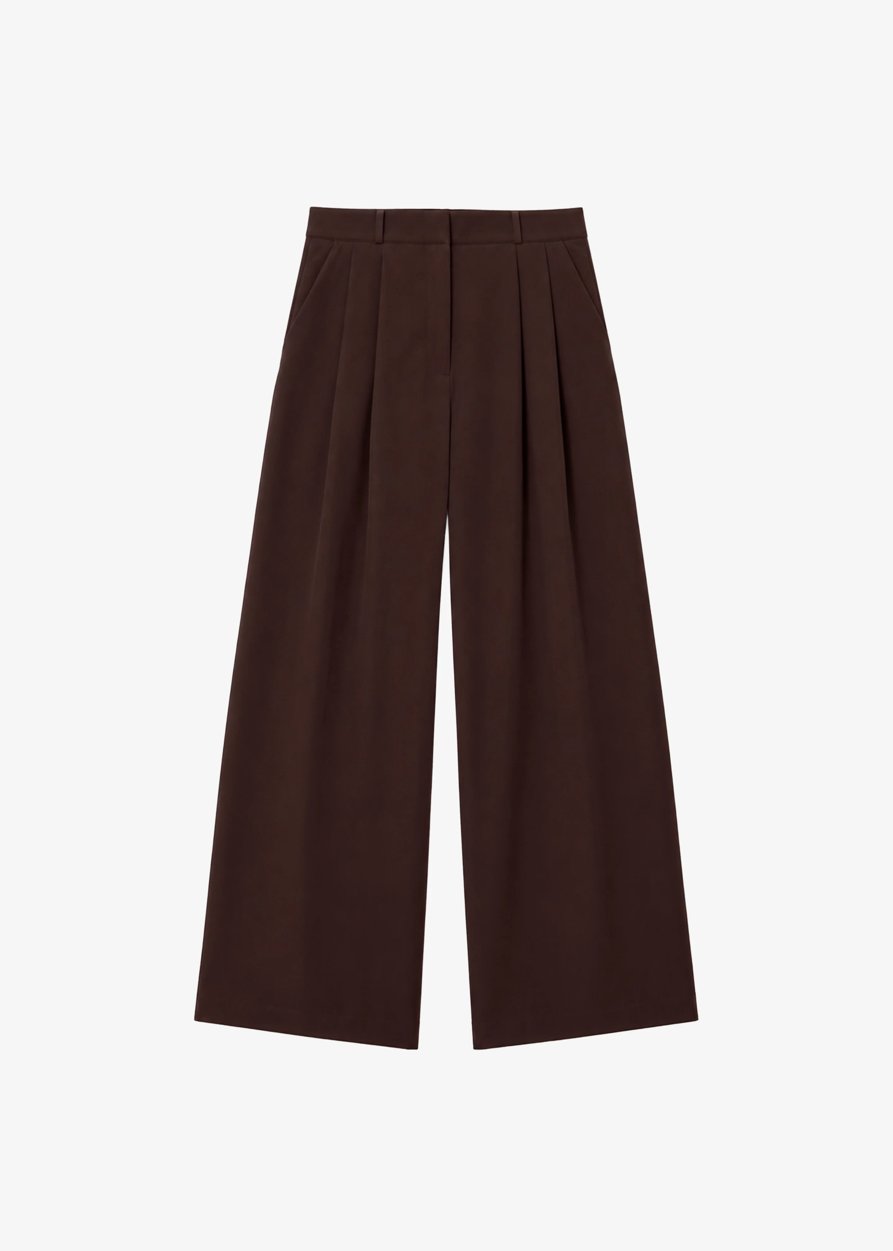 Taormina Pleated Trousers - Chocolate - Image 8