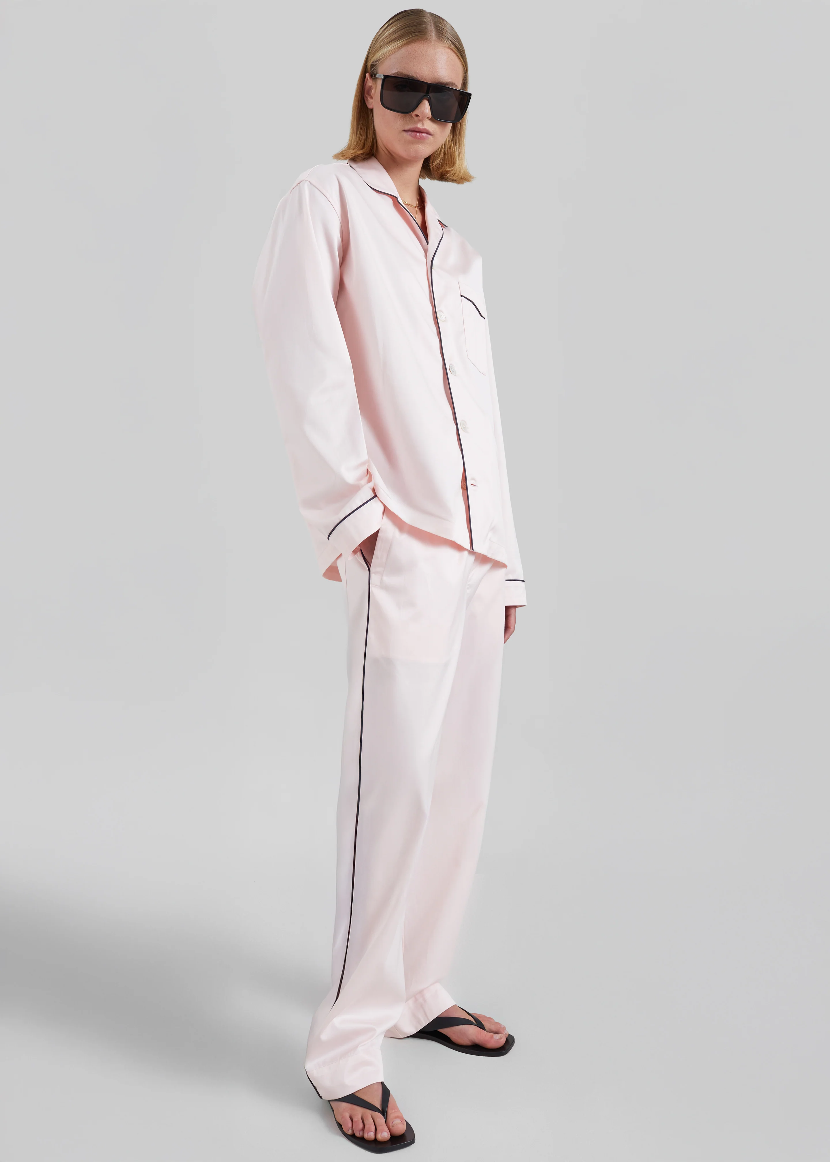 Tekla Sateen Pyjama Shirt - Porter - Image 10