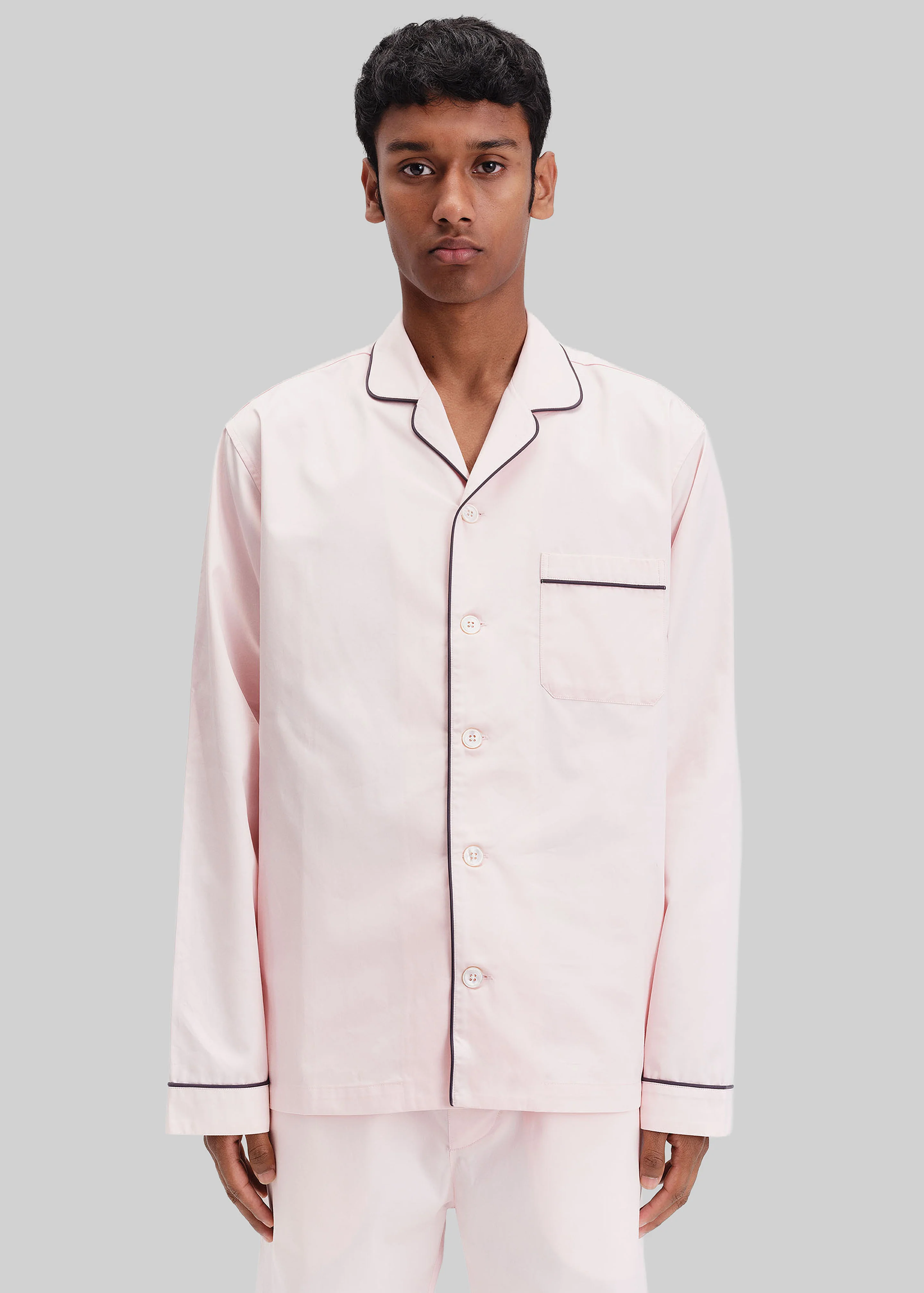 Tekla Sateen Pyjama Shirt - Porter - Image 5
