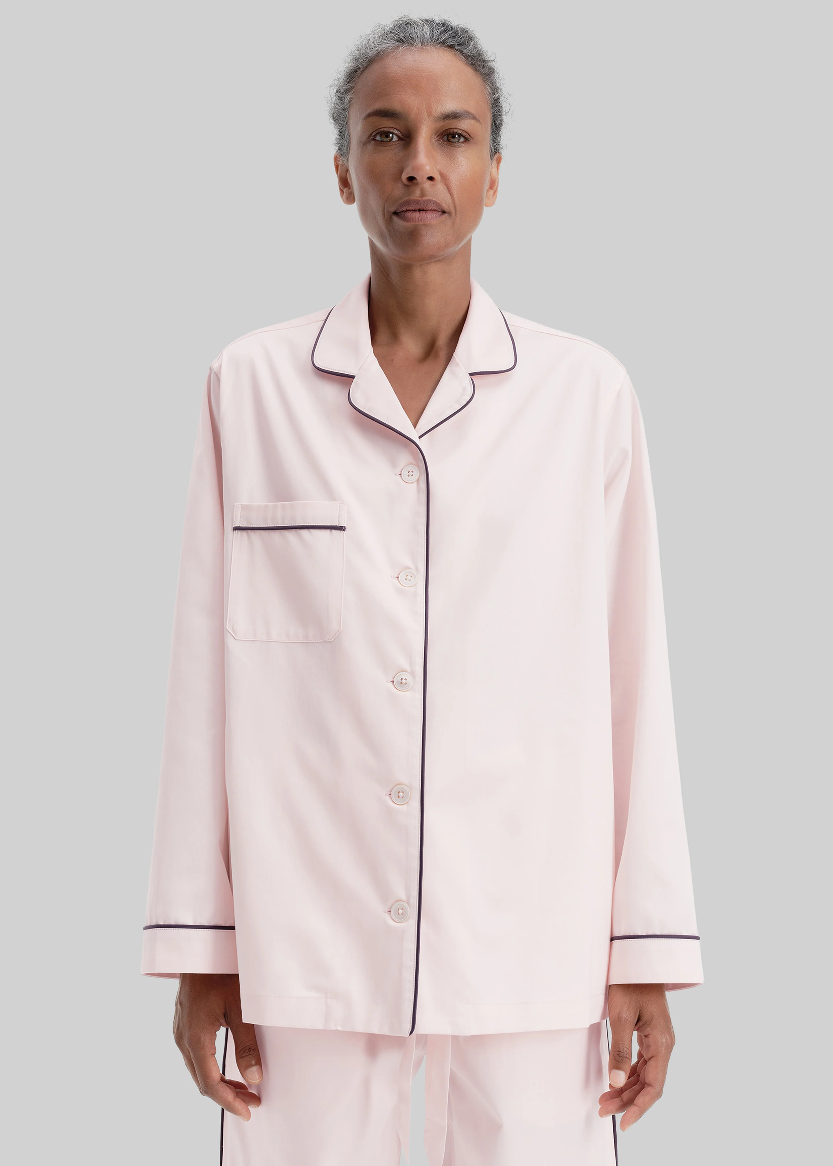 Tekla Sateen Pyjama Shirt - Porter - Image 7