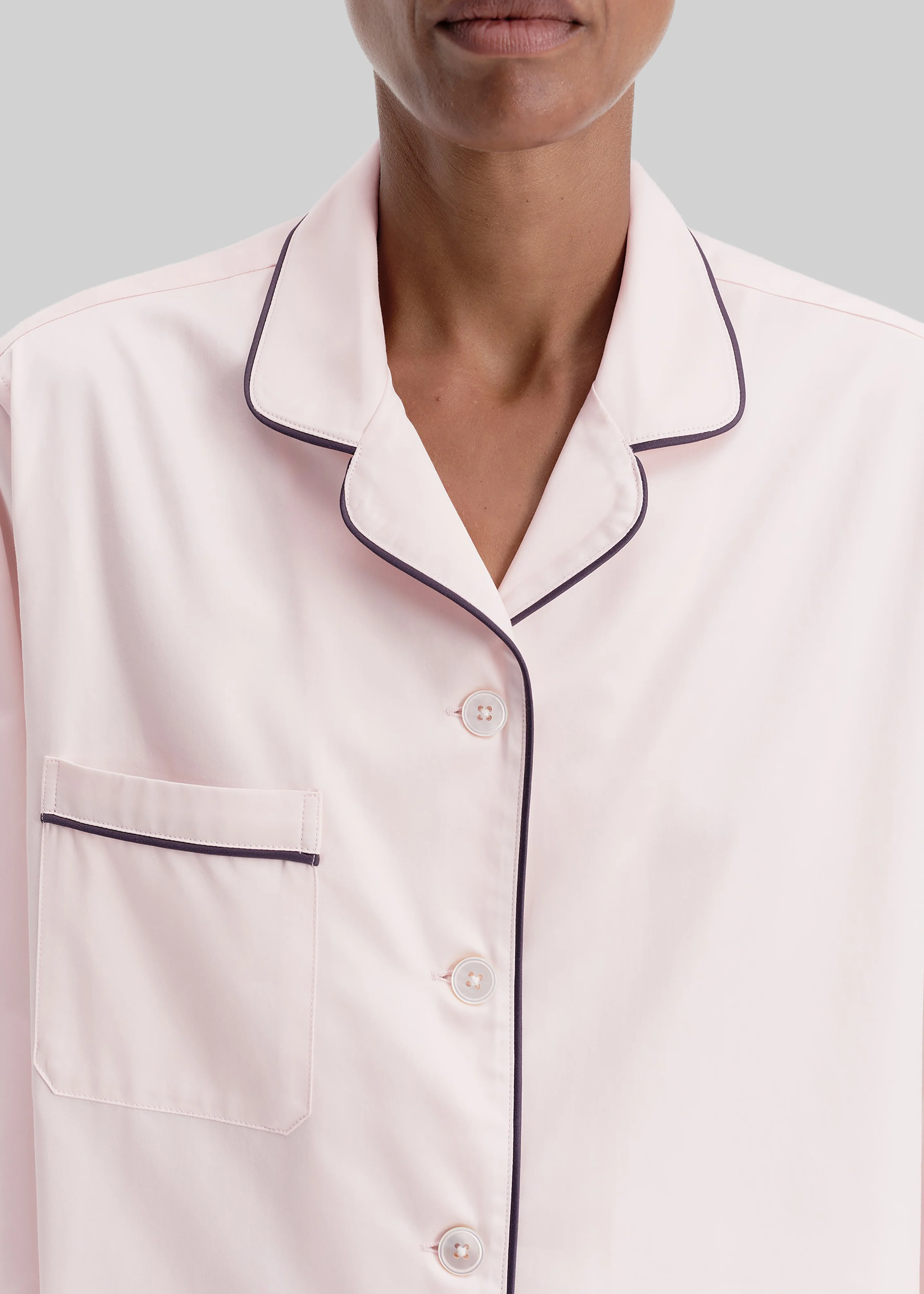 Tekla Sateen Pyjama Shirt - Porter - Image 8