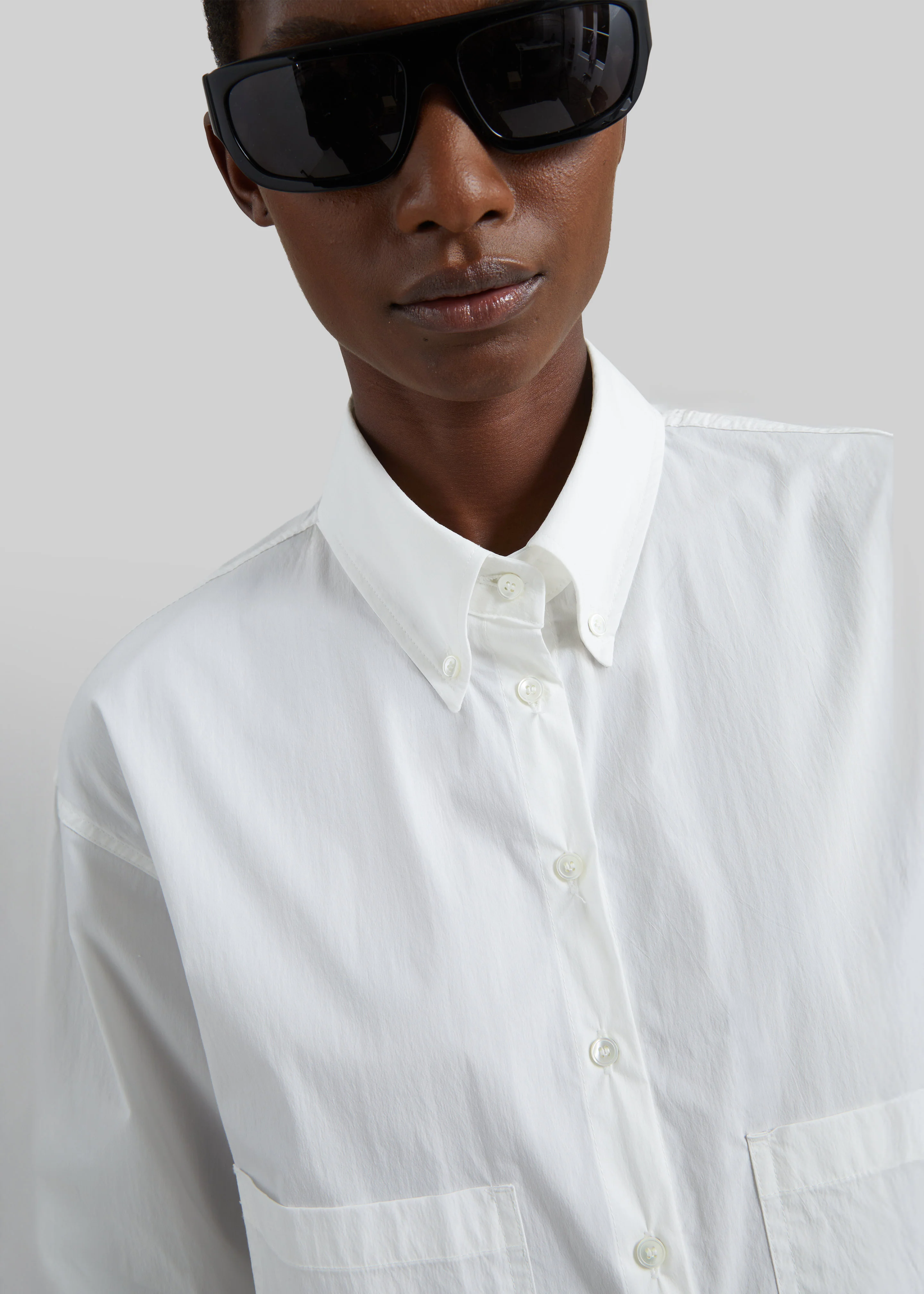 Tellaro Cropped Boxy Shirt - White - Image 2