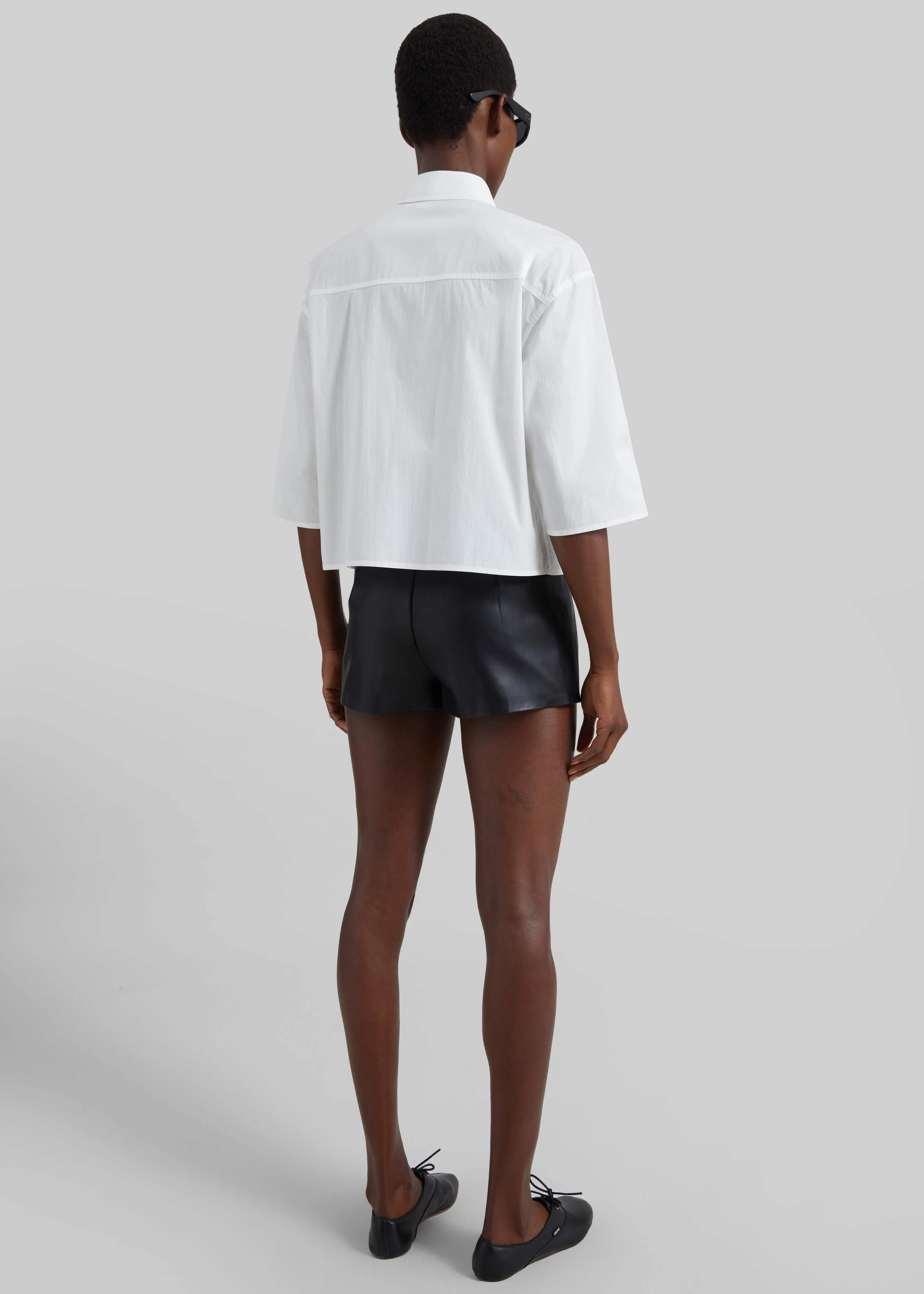Tellaro Cropped Boxy Shirt - White - Image 5