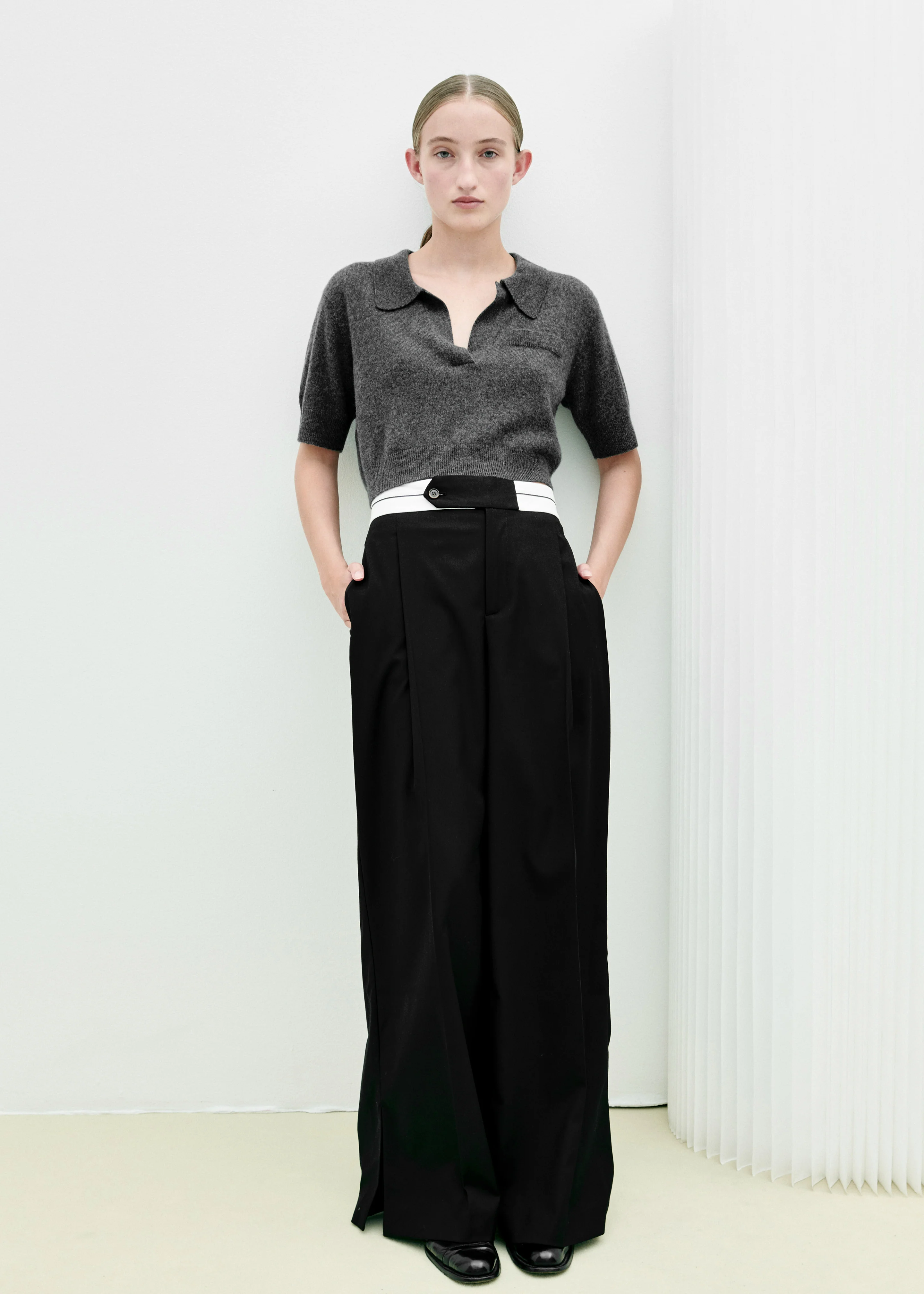 The Garment Piemonte Cropped Sweater - Grey Melange - Image 5