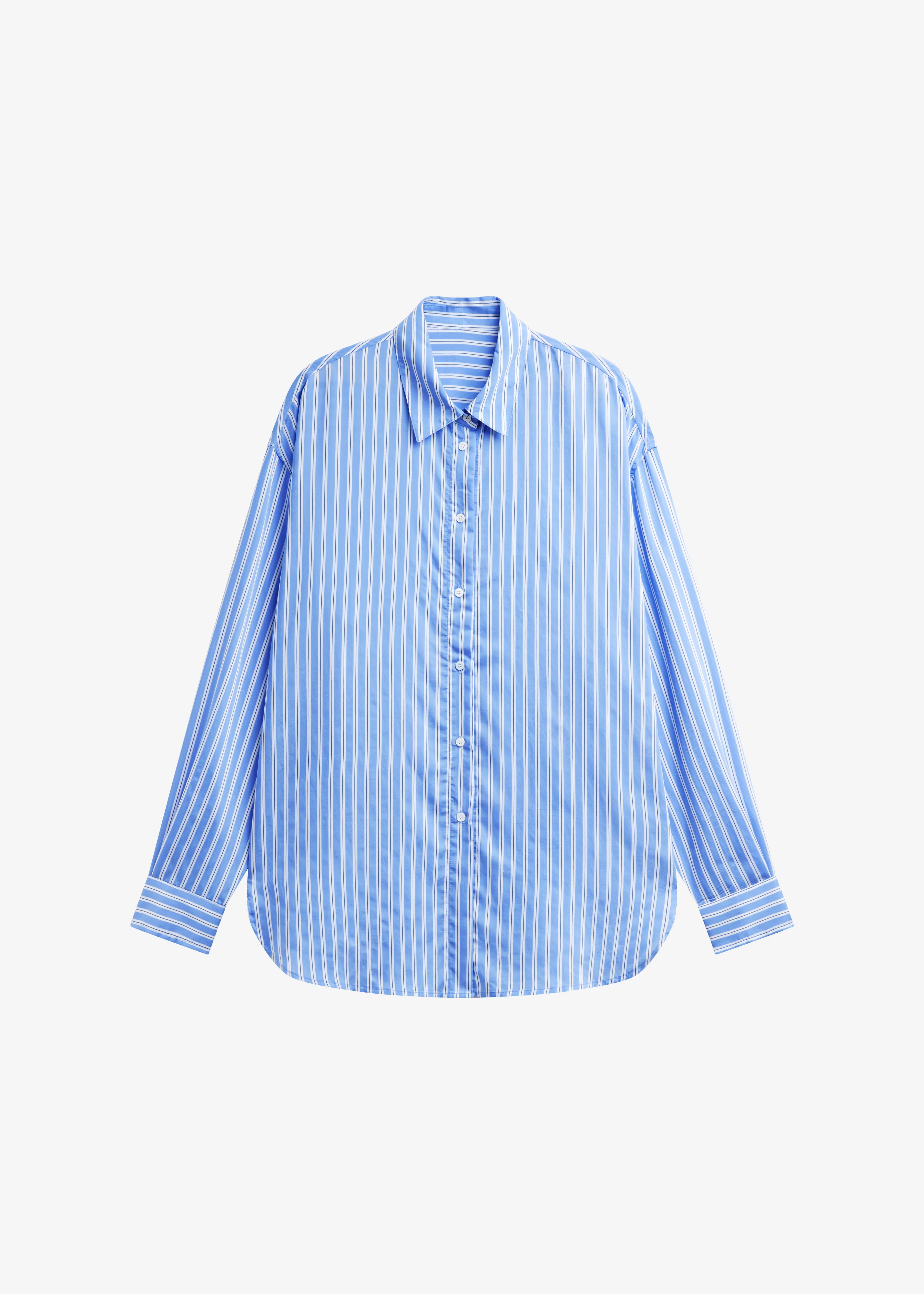 Toscane Oversized Shirt - Blue/White Stripe - Image 11