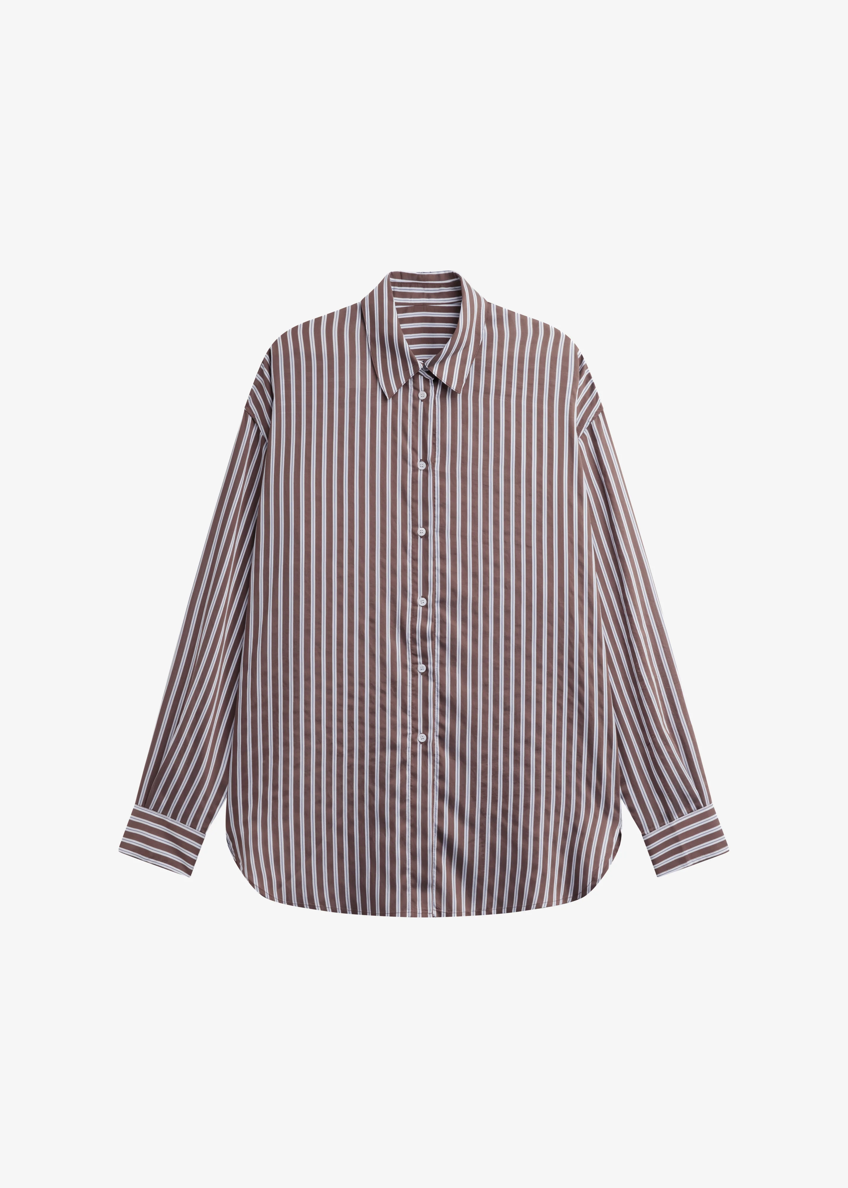 Toscane Oversized Shirt - Brown/White Stripe - Image 10