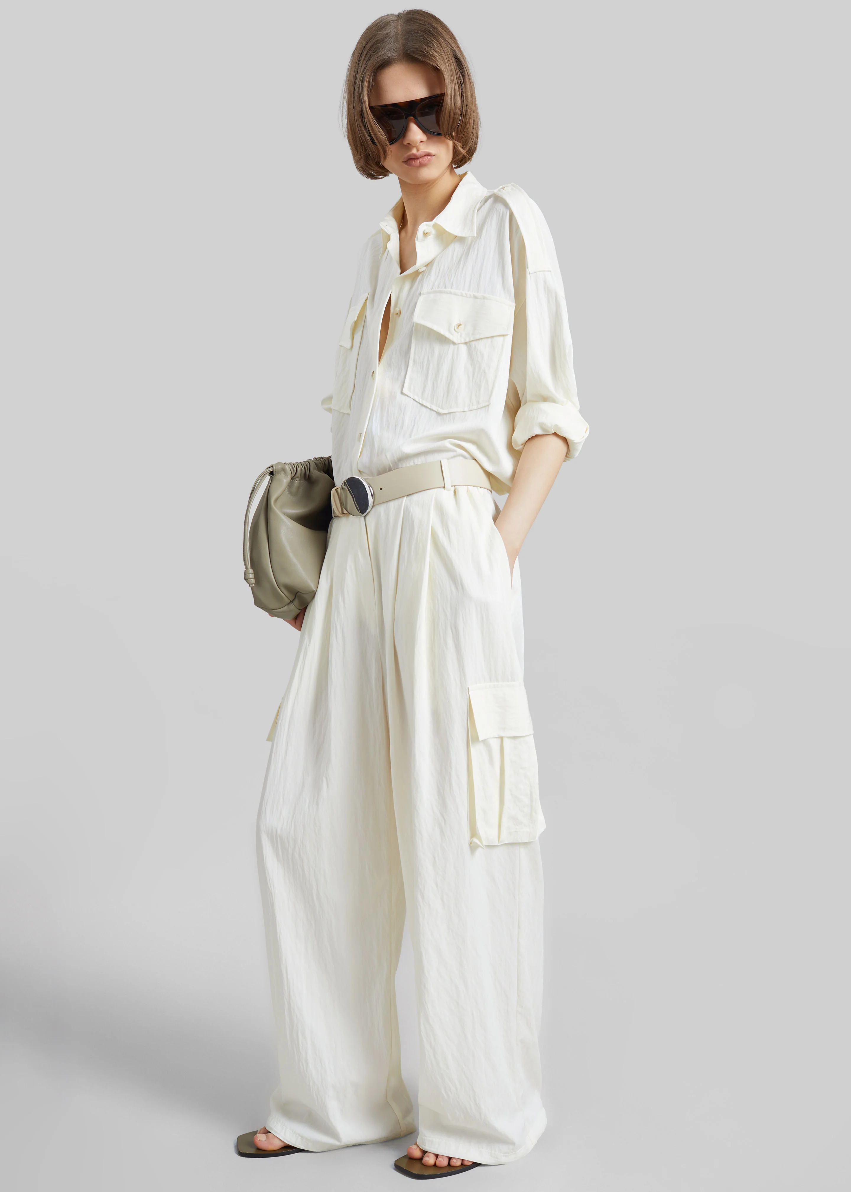 Trevi Textured Cargo Shirt - Cream - Image 3