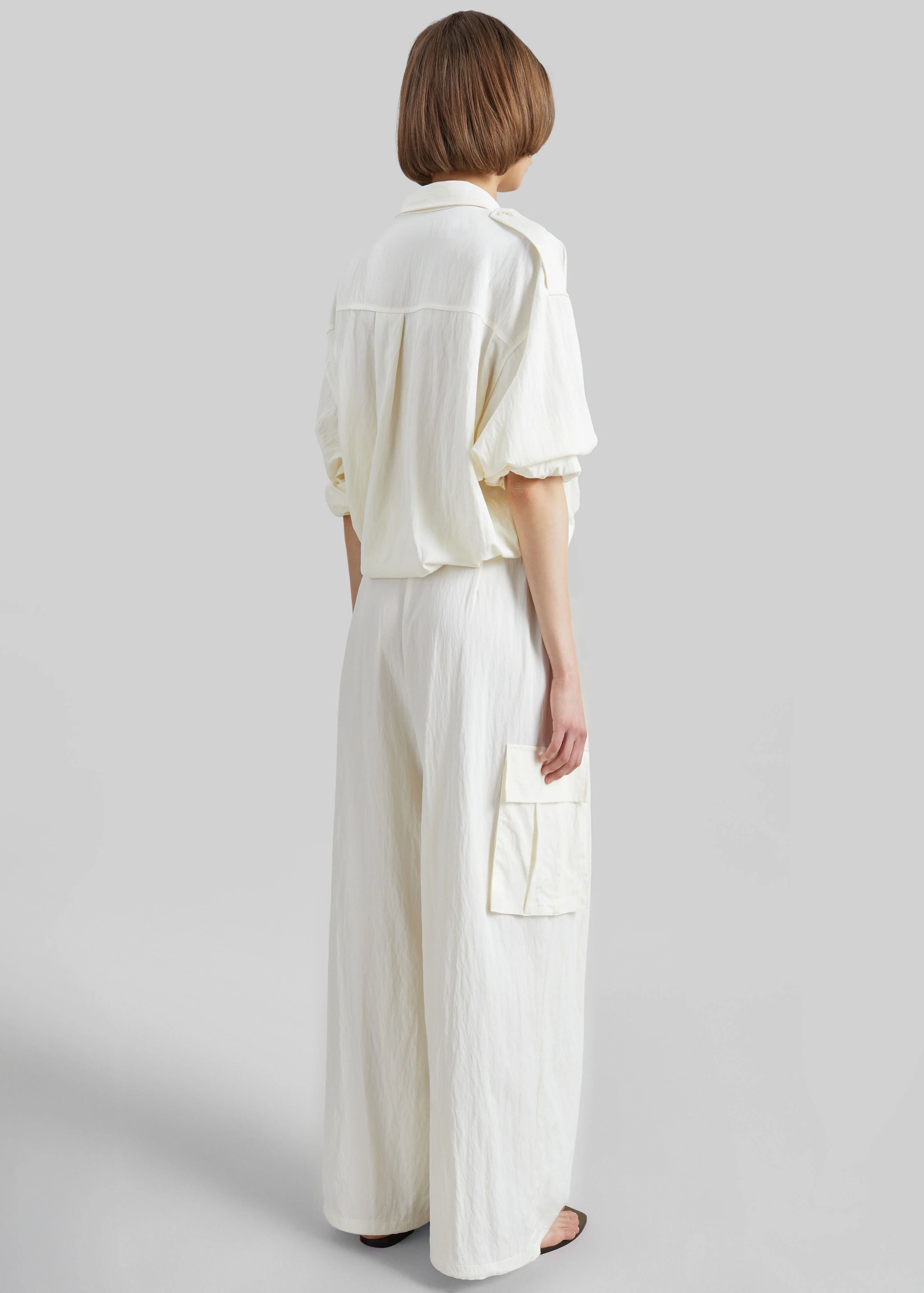 Trevi Textured Cargo Shirt - Cream - Image 7
