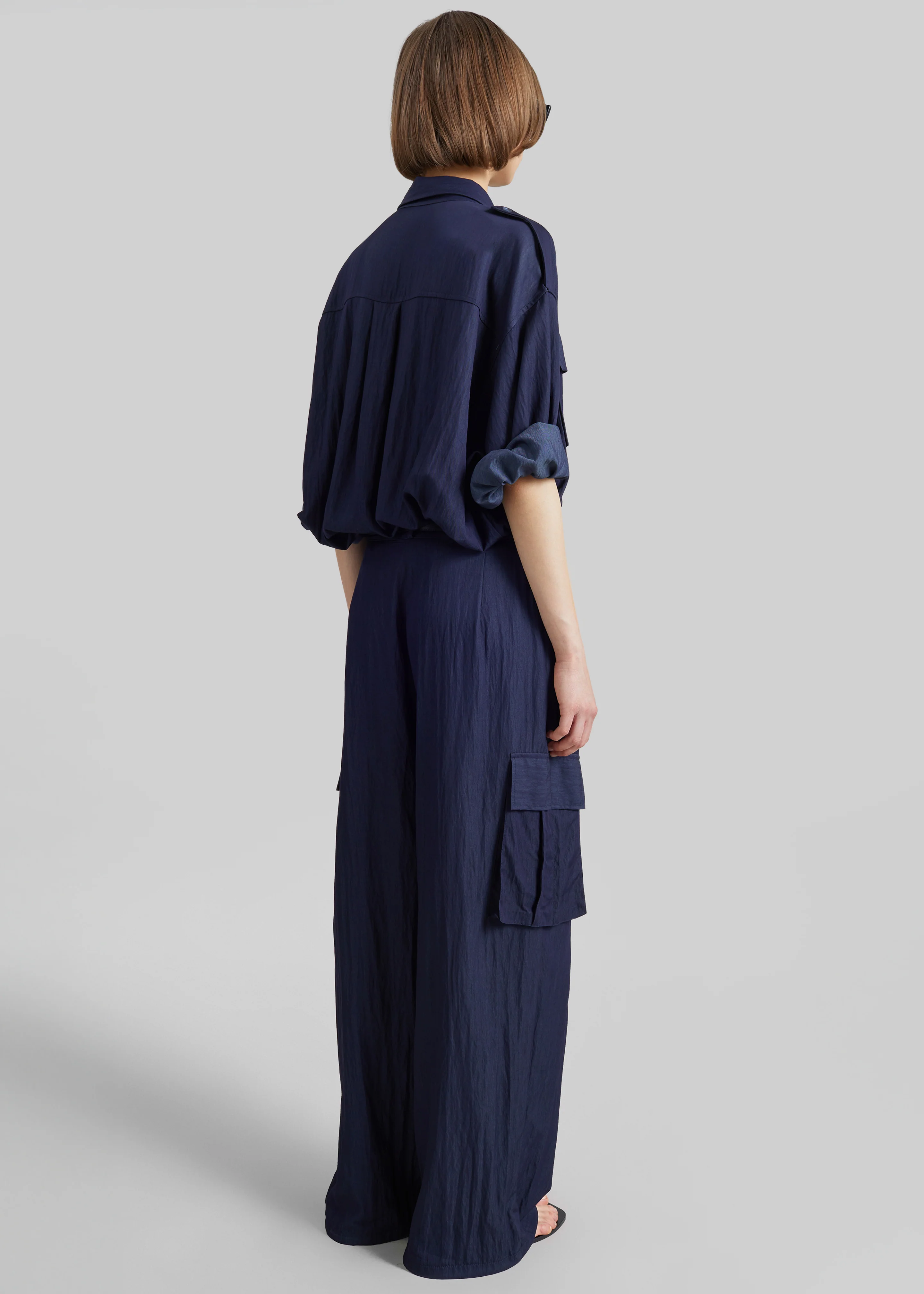 Trevi Textured Cargo Shirt - Navy - Image 7