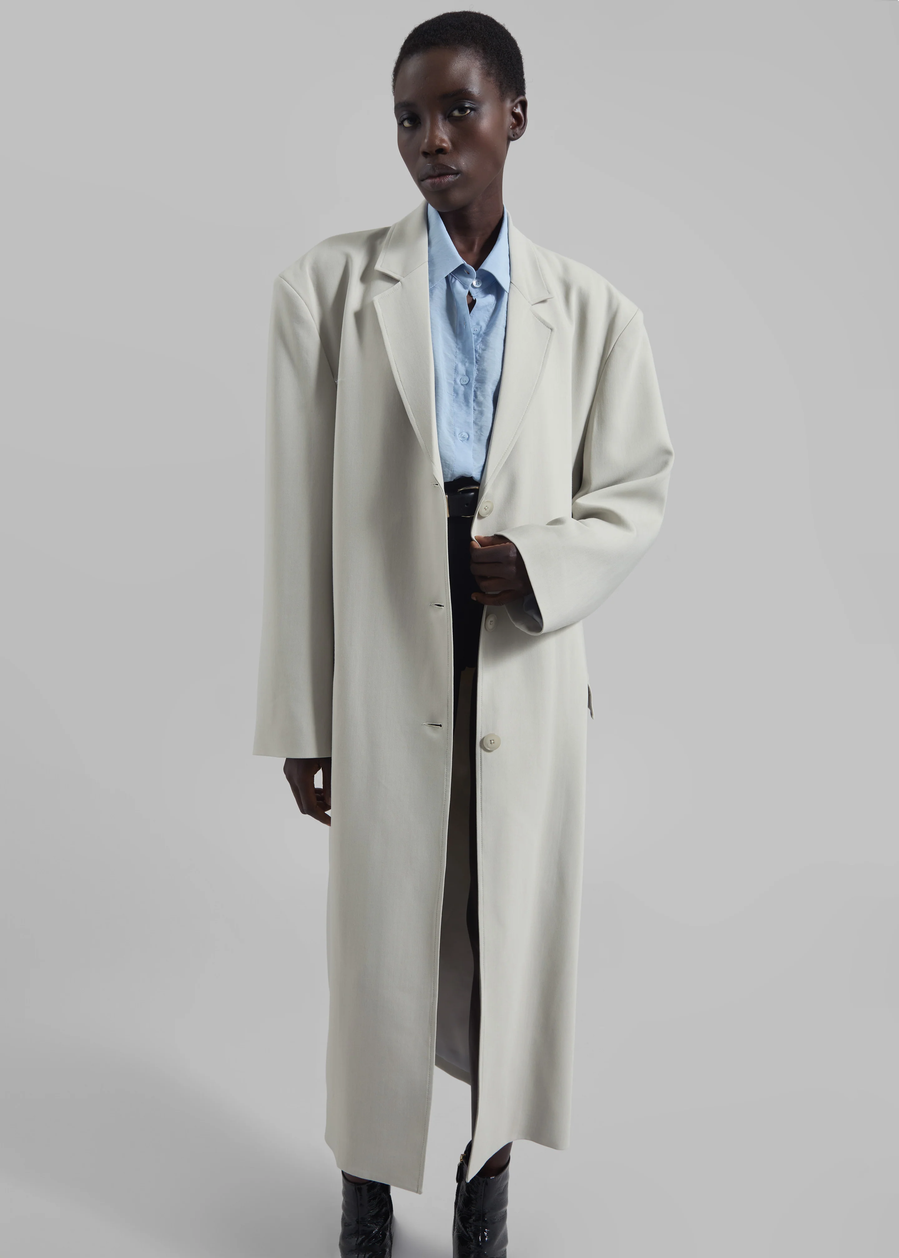 Tribeca Long Coat - Stone - Image 7
