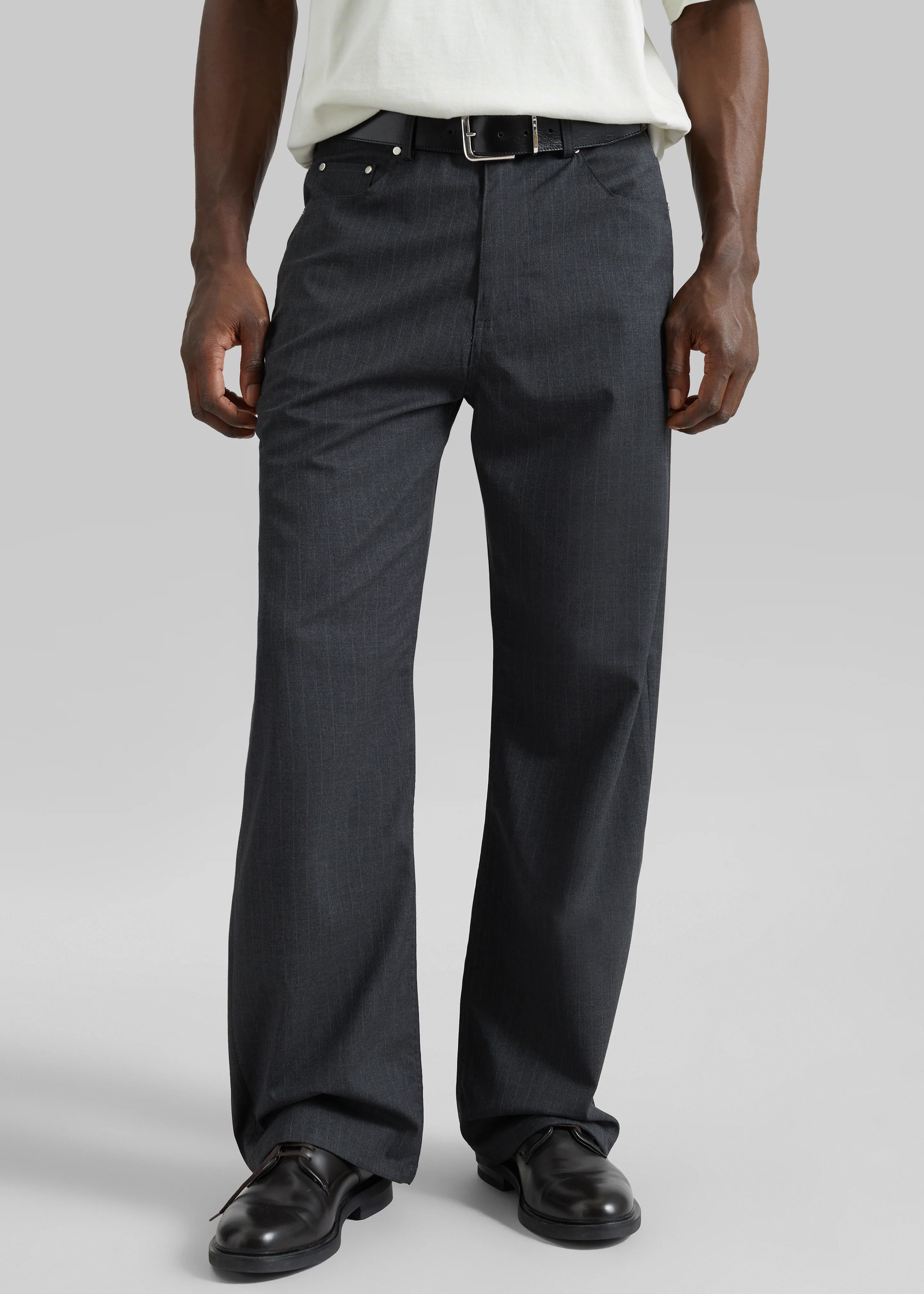 Trieste Straight Pants - Charcoal Pinstripe - Image 2
