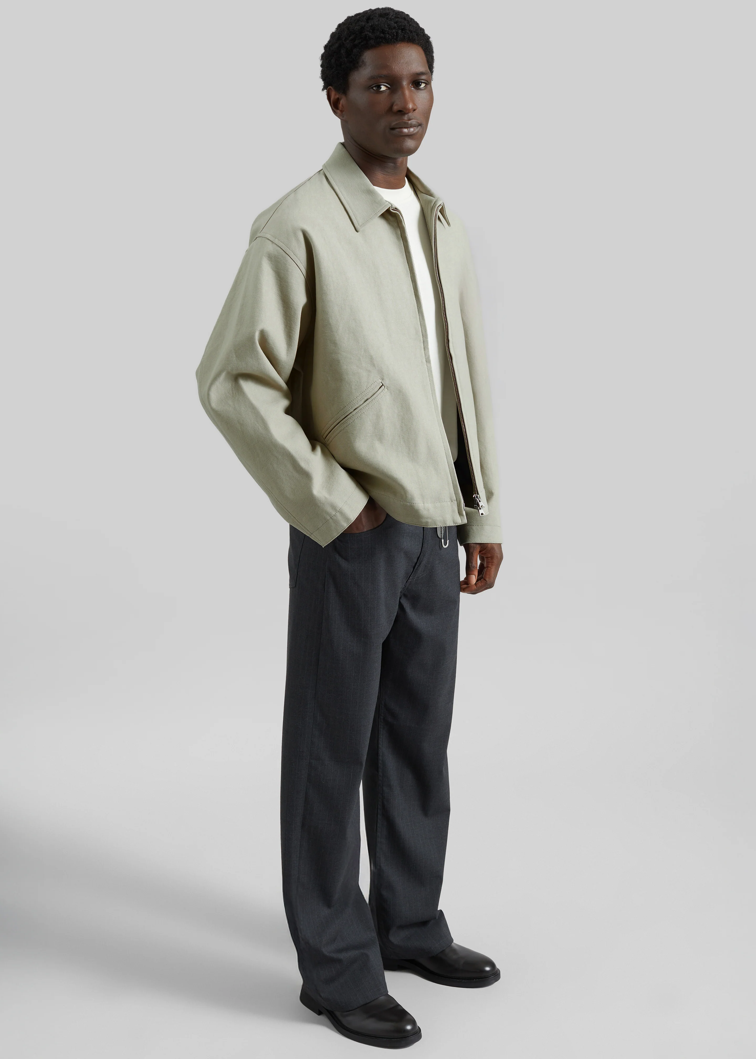 Trieste Straight Pants - Charcoal Pinstripe - Image 8