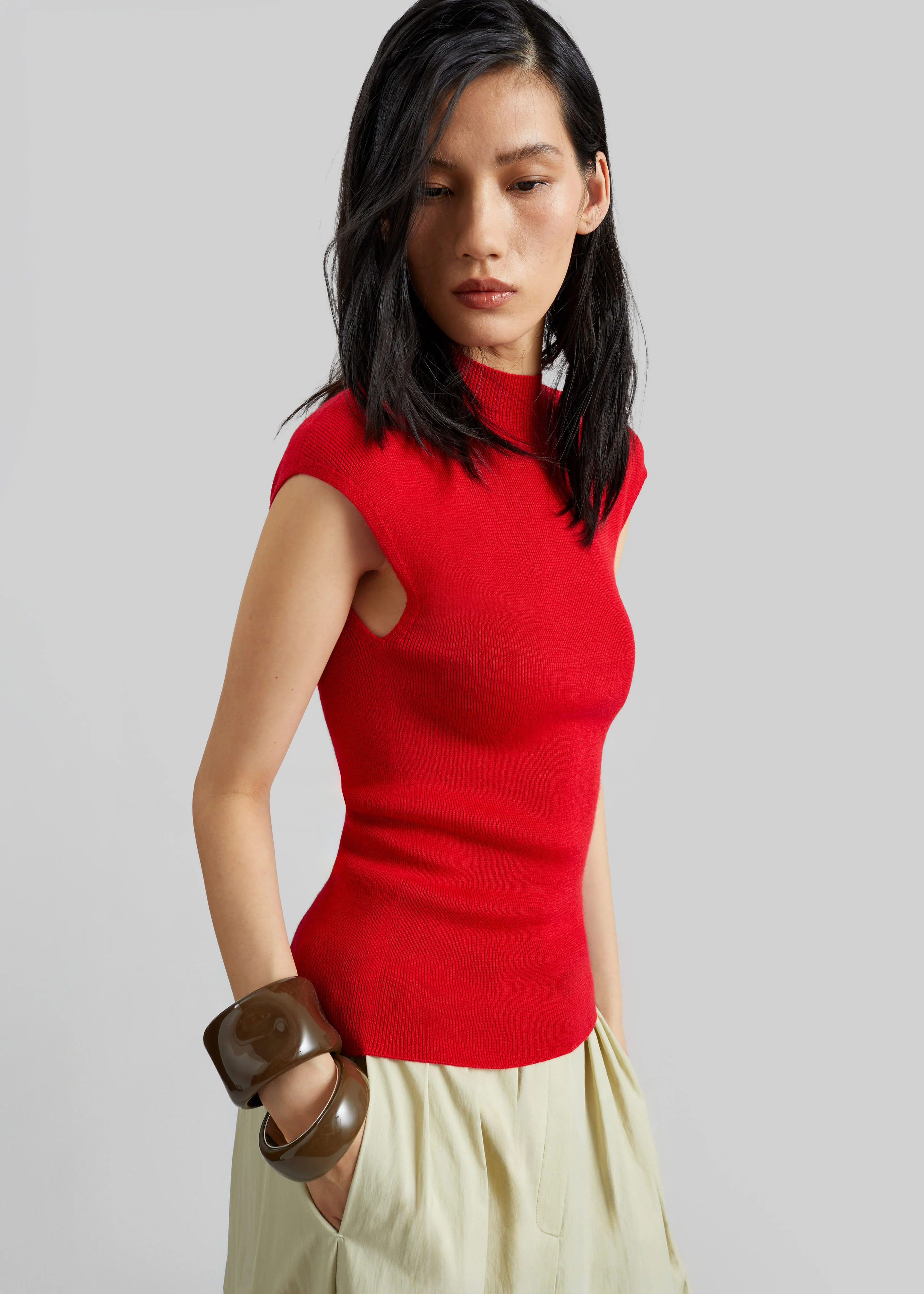 Troyes Knit Top - Red - Image 4