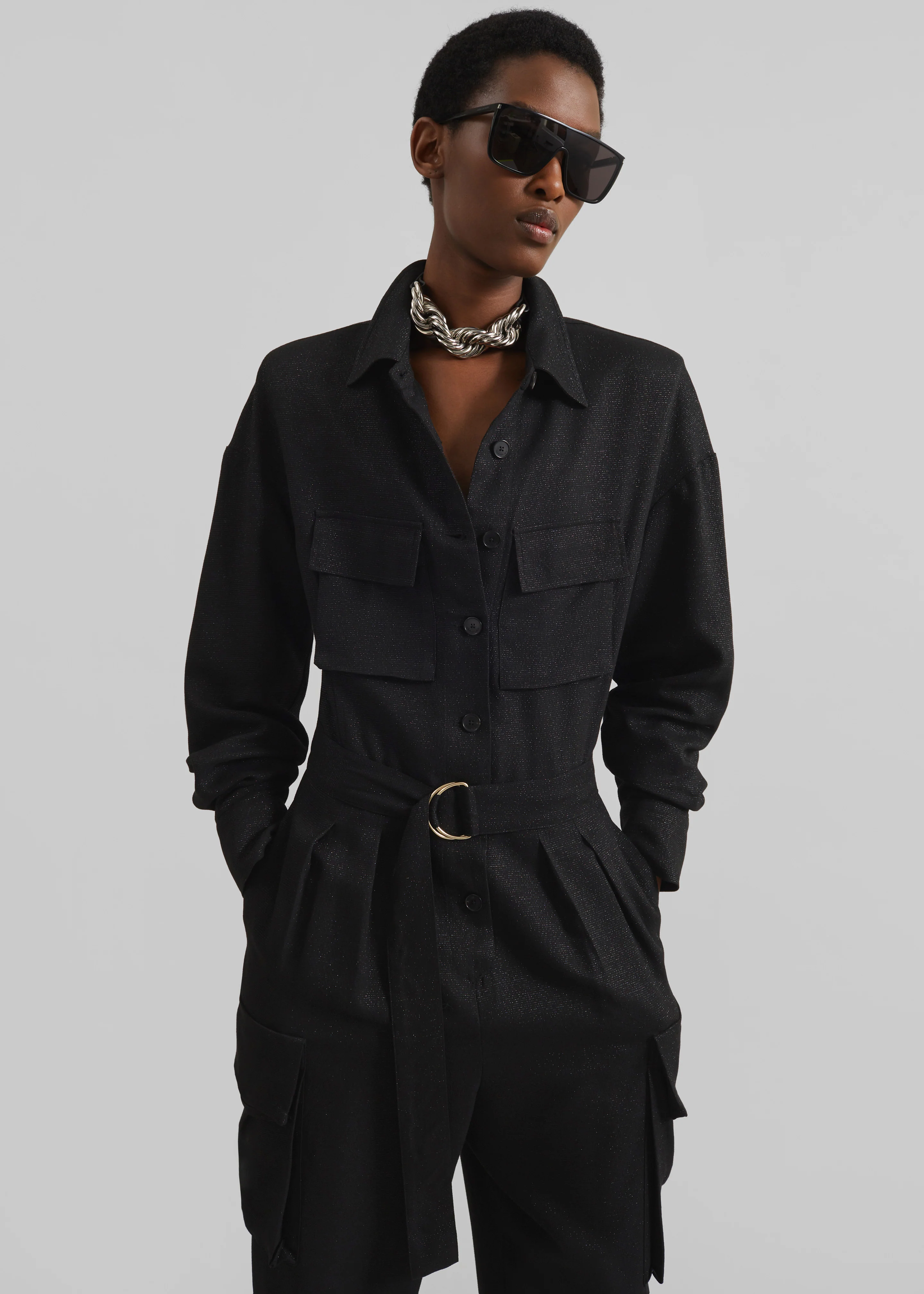 Tulare Shimmer Jumpsuit - Black - Image 4