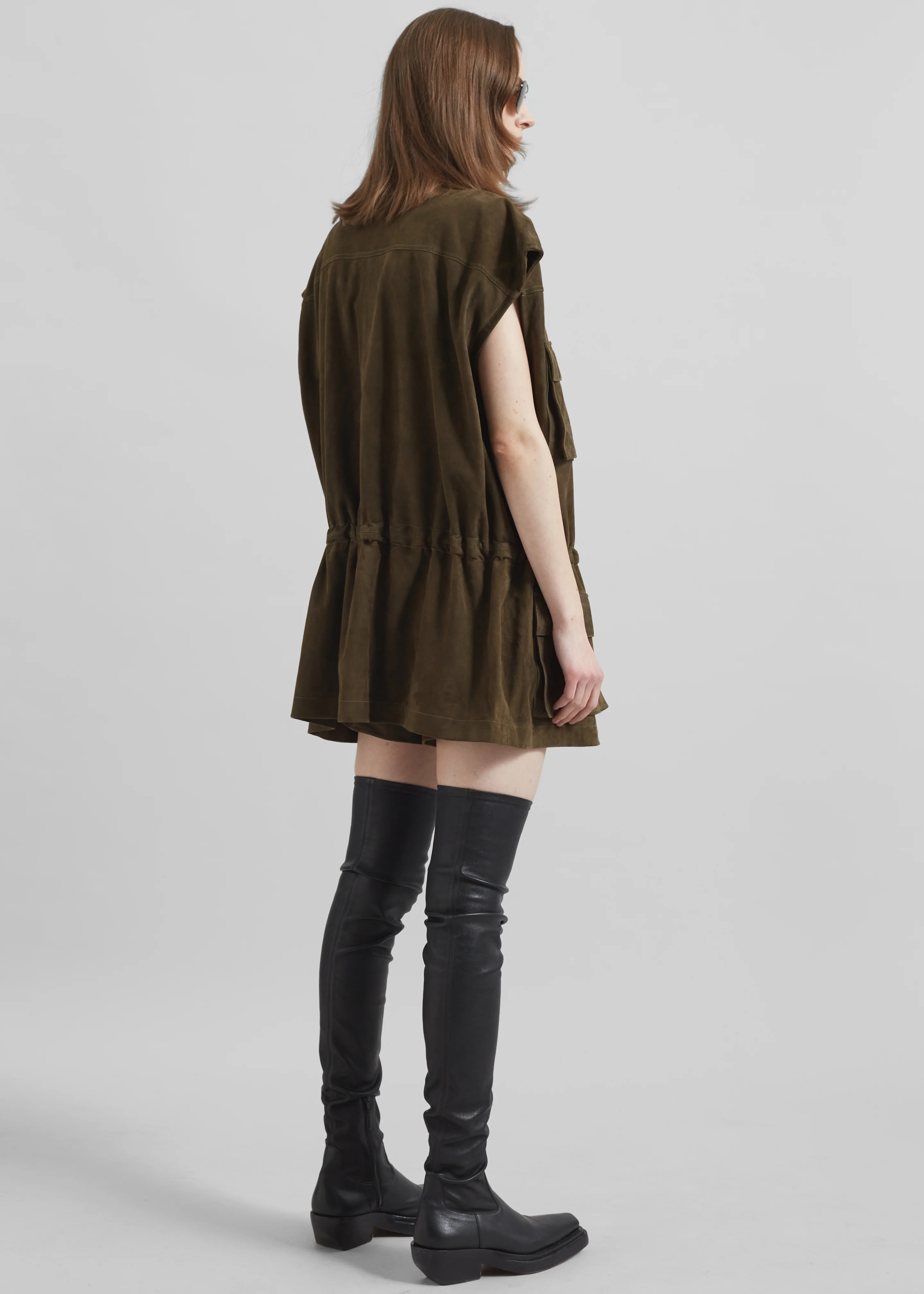 Turin Suede Cargo Jacket - Khaki - Image 6