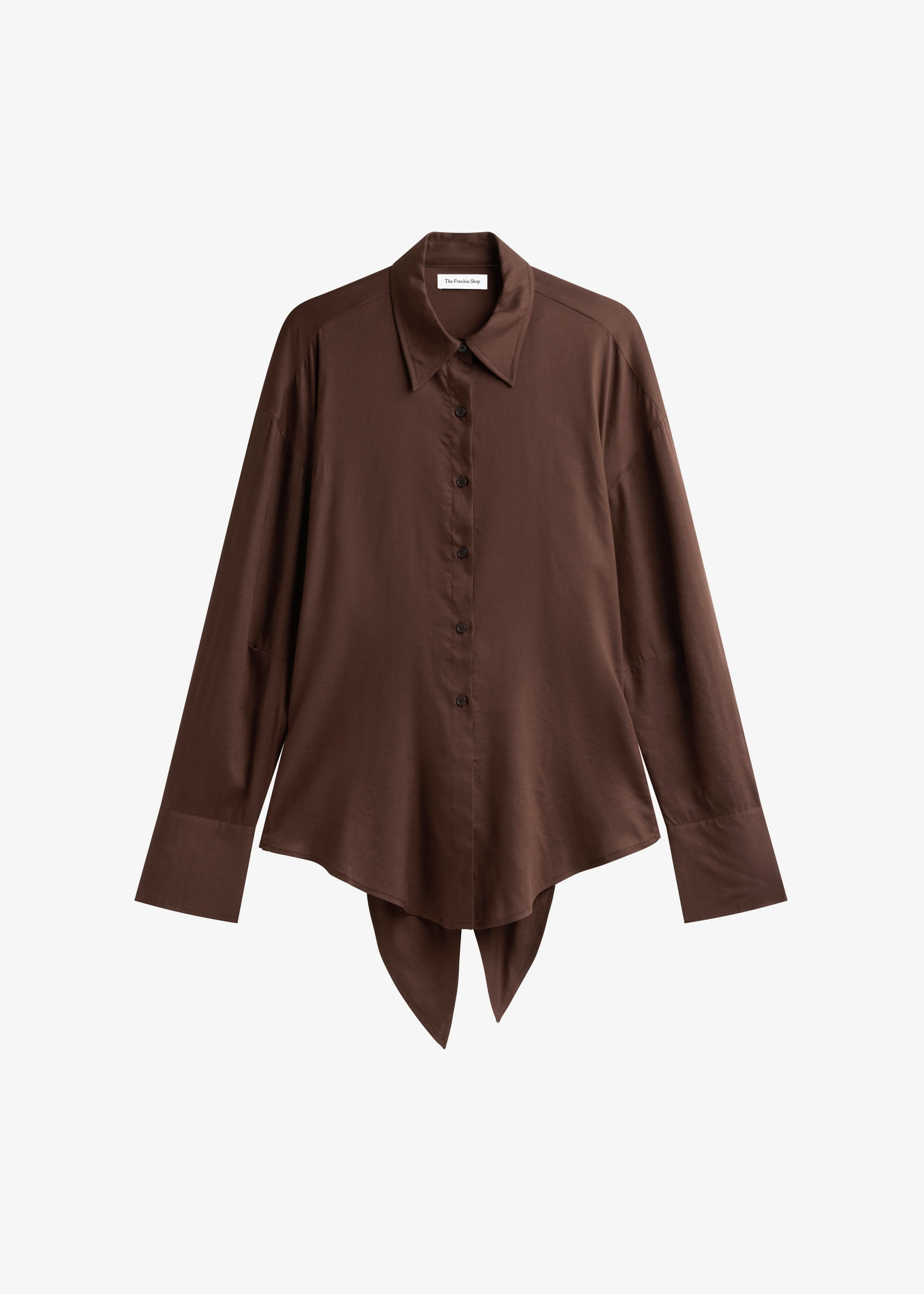 Velia Cut-Out Back Shirt - Brown - Image 10