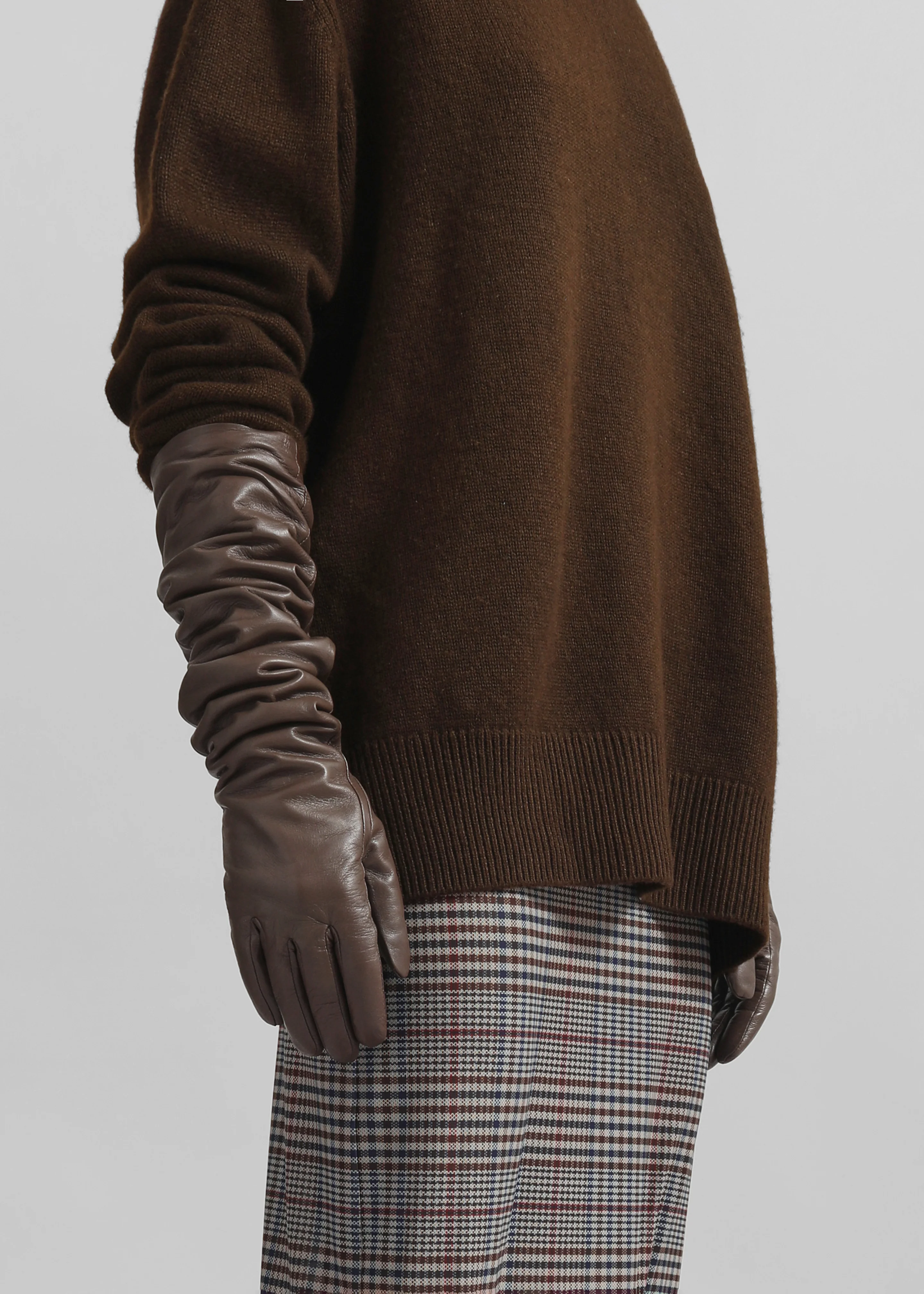 Veneto Long Leather Gloves - Mocha