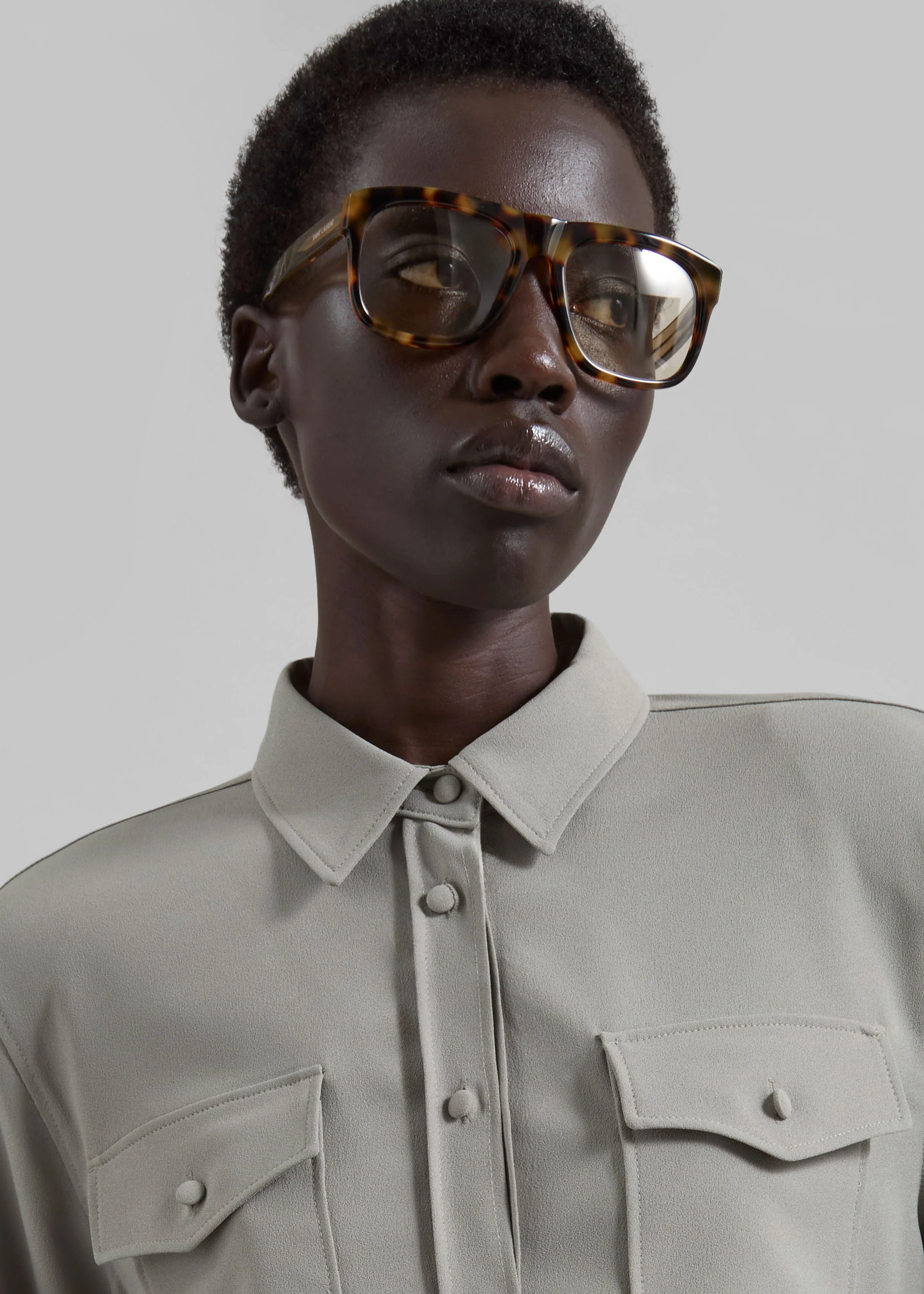 Visen Padded Boxy Shirt - Taupe - Image 4