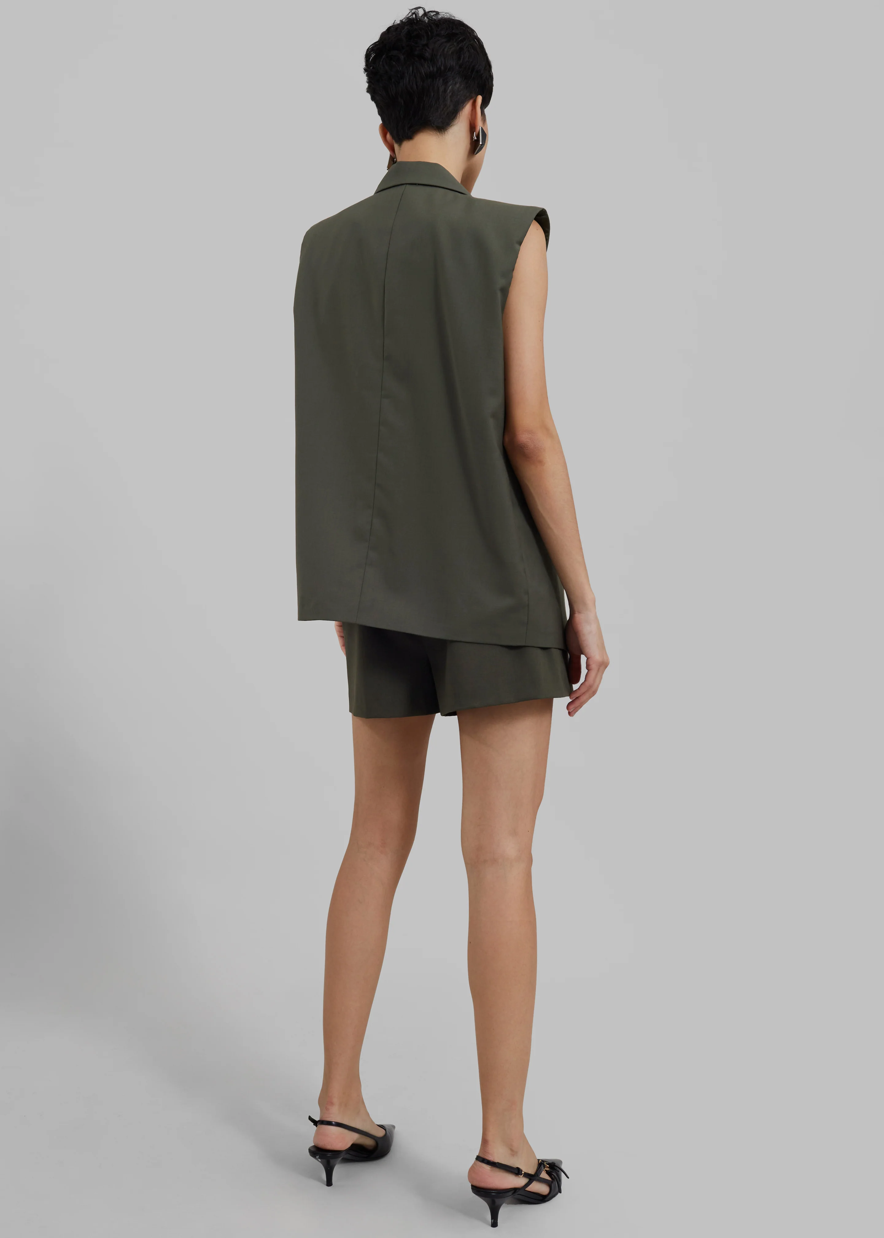 Xandra Mini Shorts - Khaki - Image 10