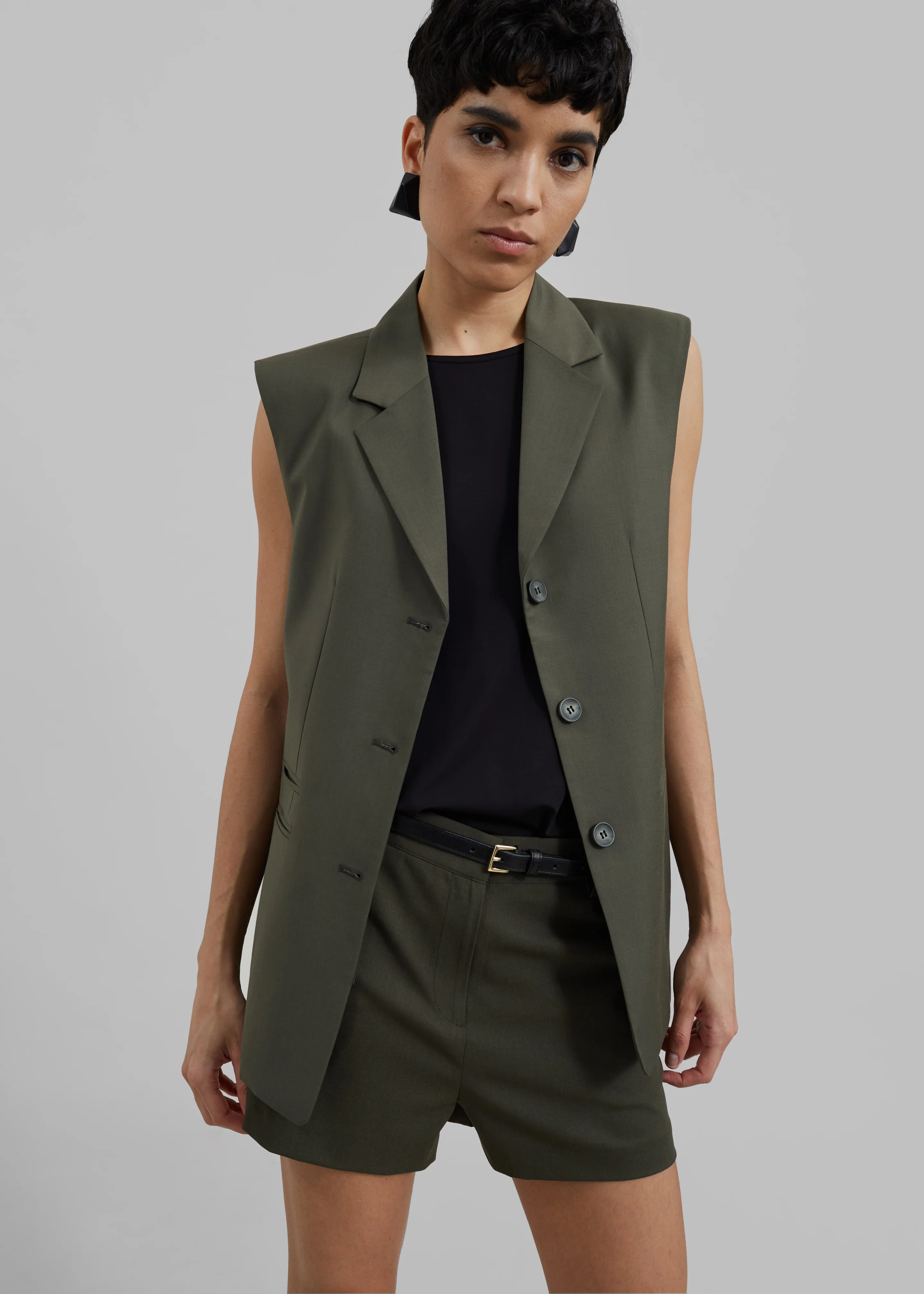 Xandra Mini Shorts - Khaki - Image 8