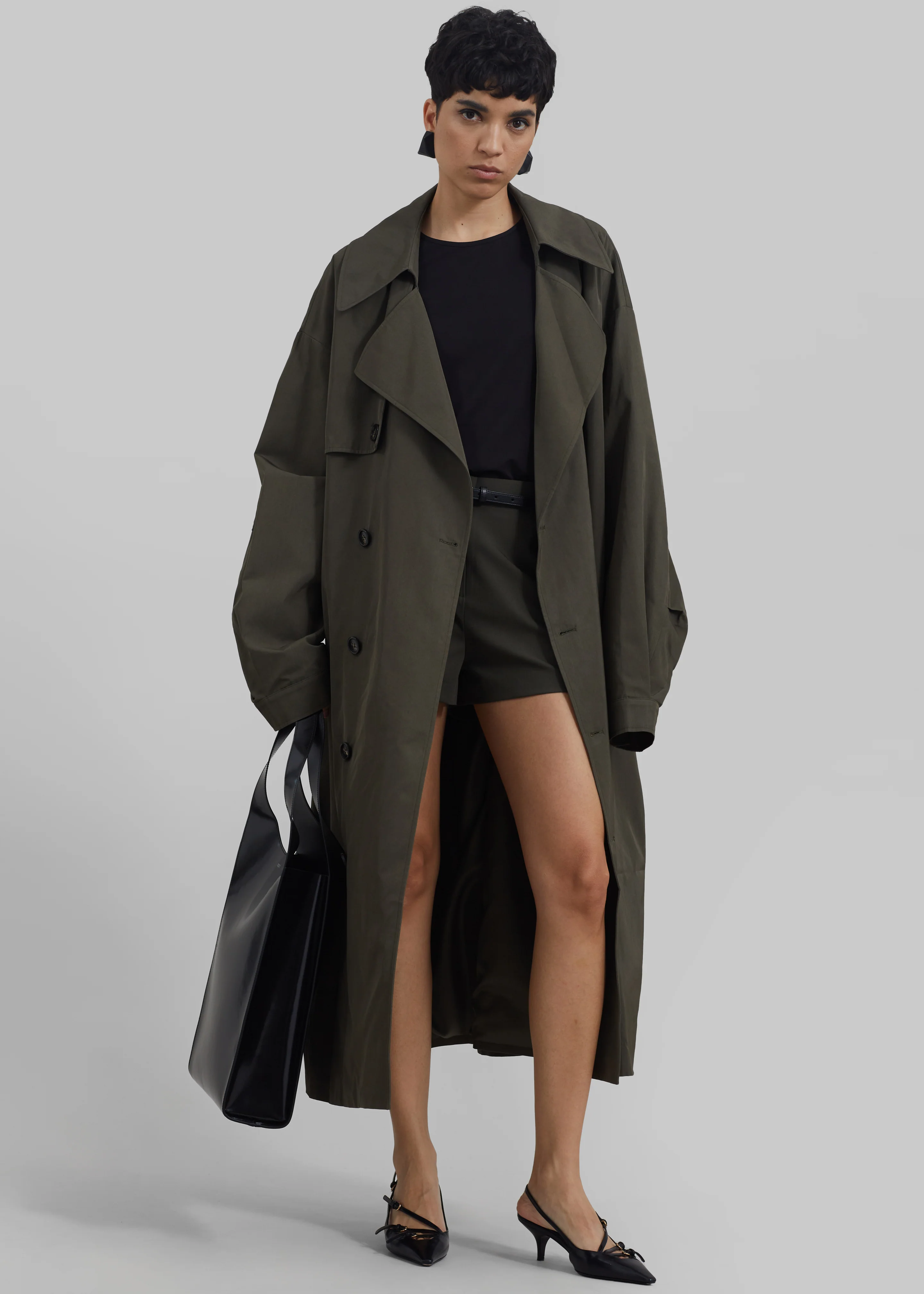 Xandra Mini Shorts - Khaki - Image 9