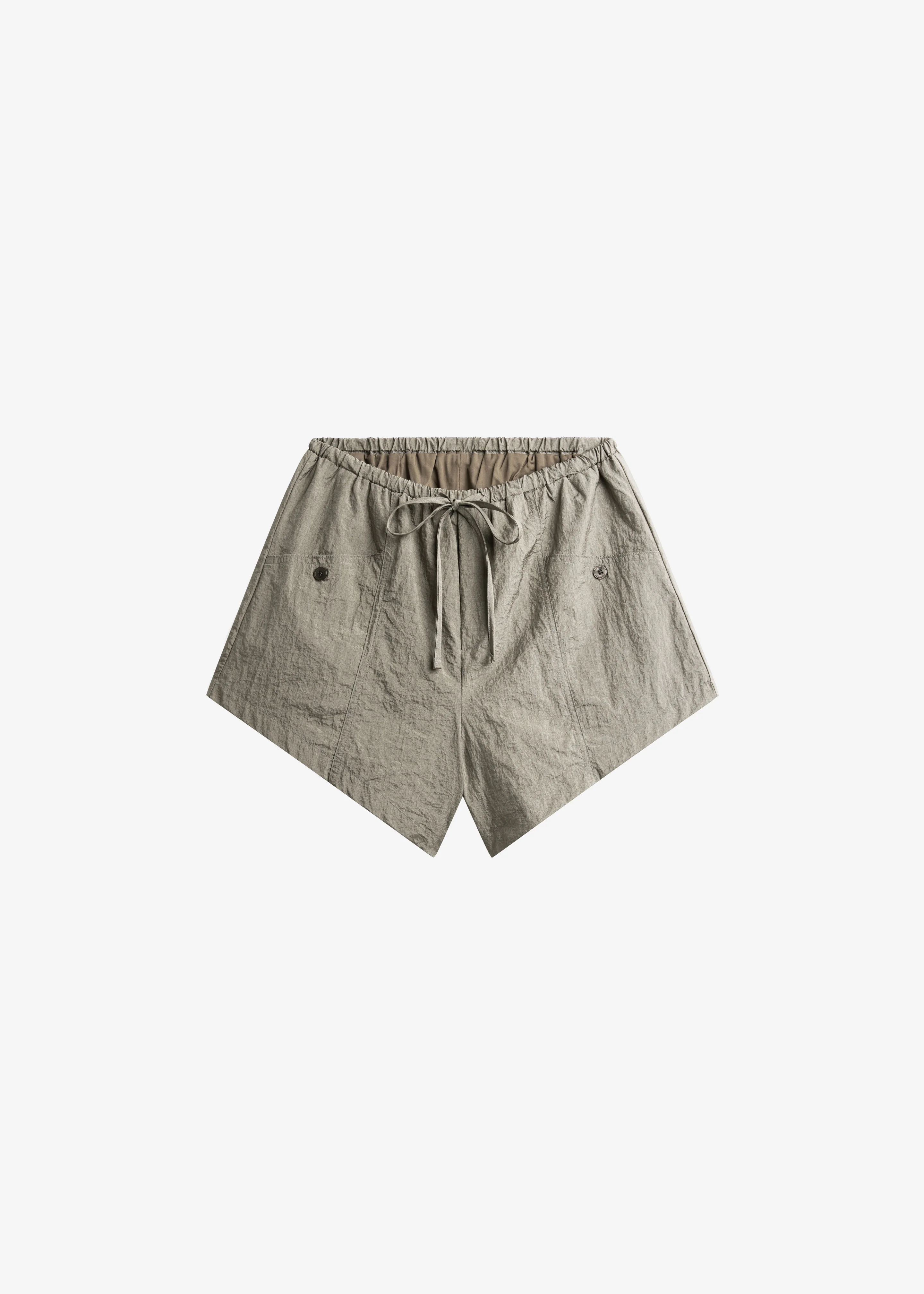 Zamora Textured Mini Shorts - Mocha - Image 8